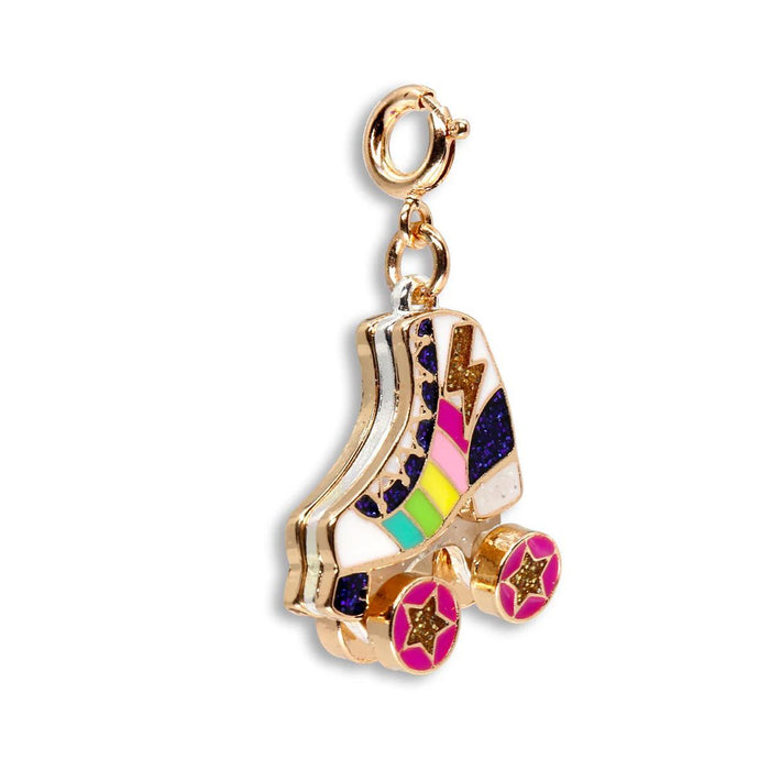 Charm It! Gold Rainbow Rollerskate Charm
