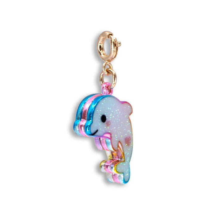 Charm It! Gold Glitter Dolphin Charm