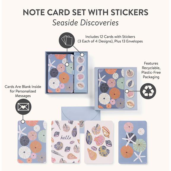 Seaside Discoveries Note Card Set with Stickers