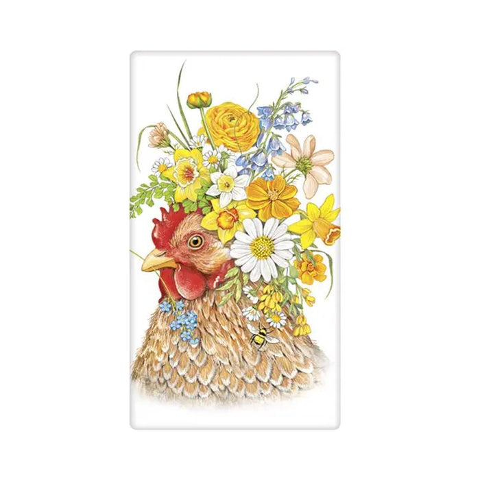 Flower Crown Hen Easter Flour Sack Towel