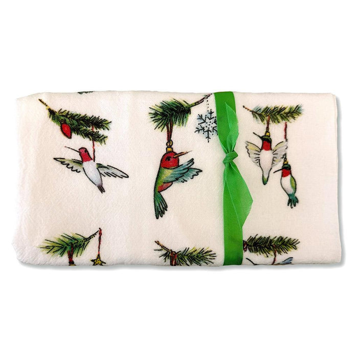 Christmas Hummingbirds Flour Sack Towel