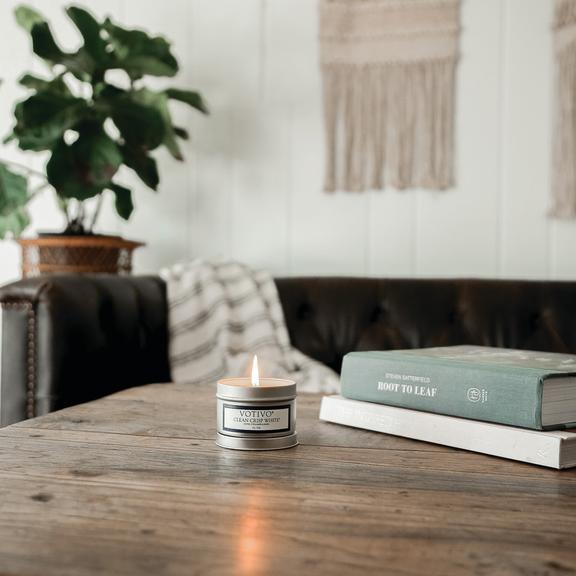 Clean Crisp White Travel Candle