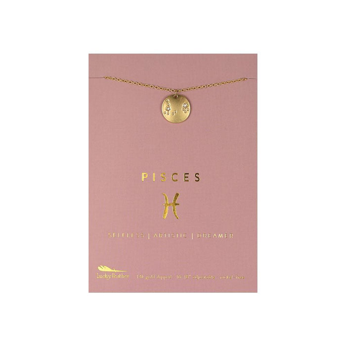 Zodiac Pisces Gold Necklace
