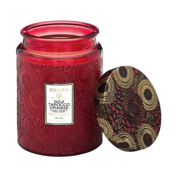 Goji Tarocco Large Glass Candle